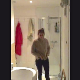 A hidden camera in a home bathroom records an unsuspecting girl sitting on a toilet, then pissing and shitting. Sadly, she is out of sight during the dump, but plops are audible. She goes to the shower afterwards. Vertical format video. Over 18.5 minutes.